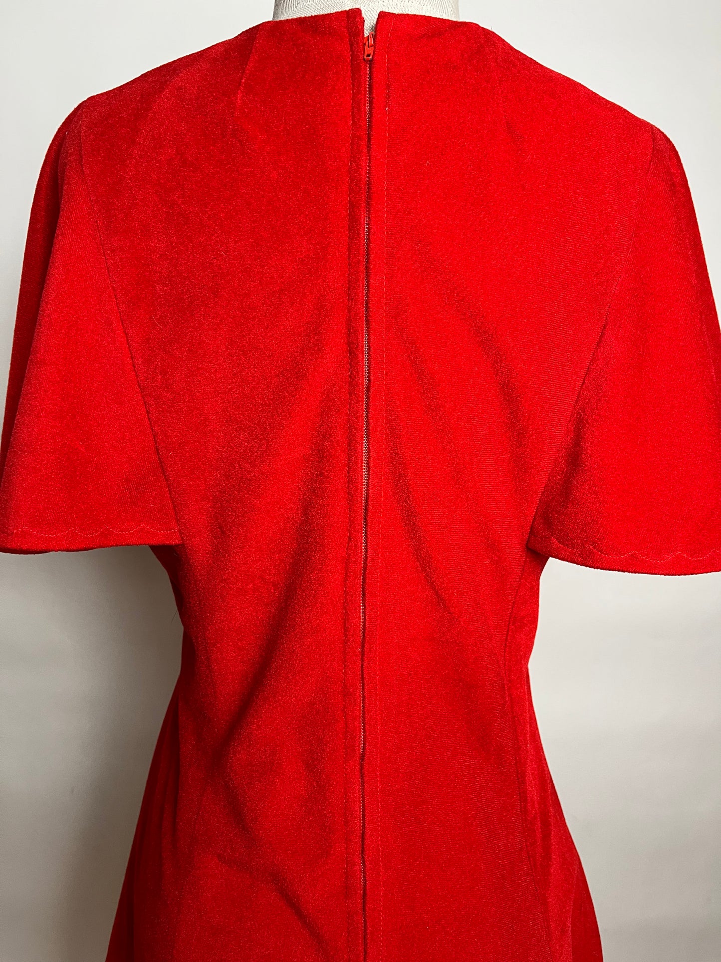Red velvet top bell sleeves
