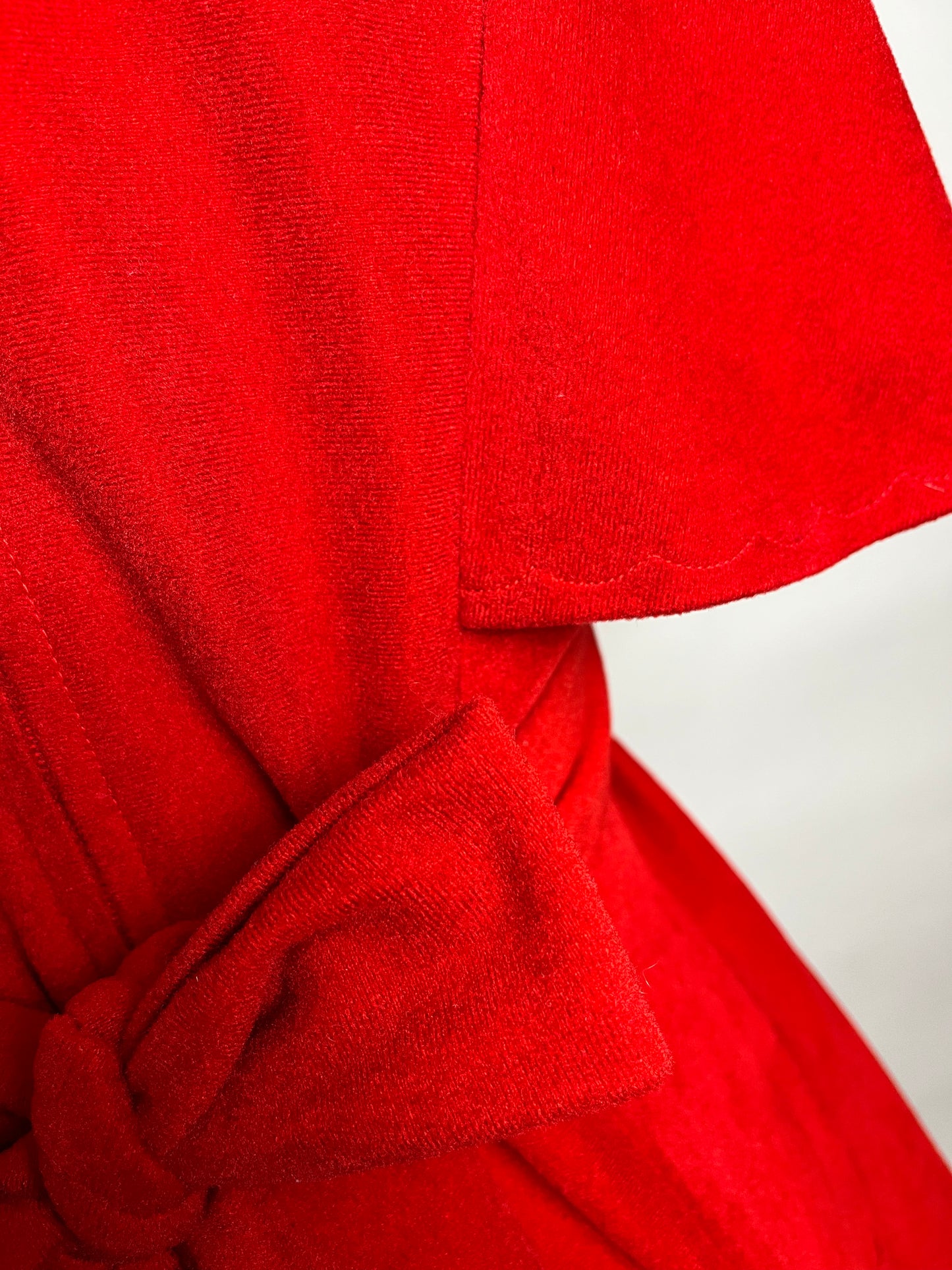 Red velvet top bell sleeves