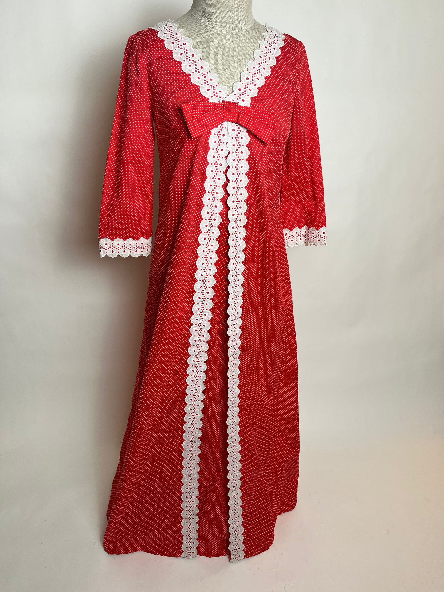 Red white vintage dress