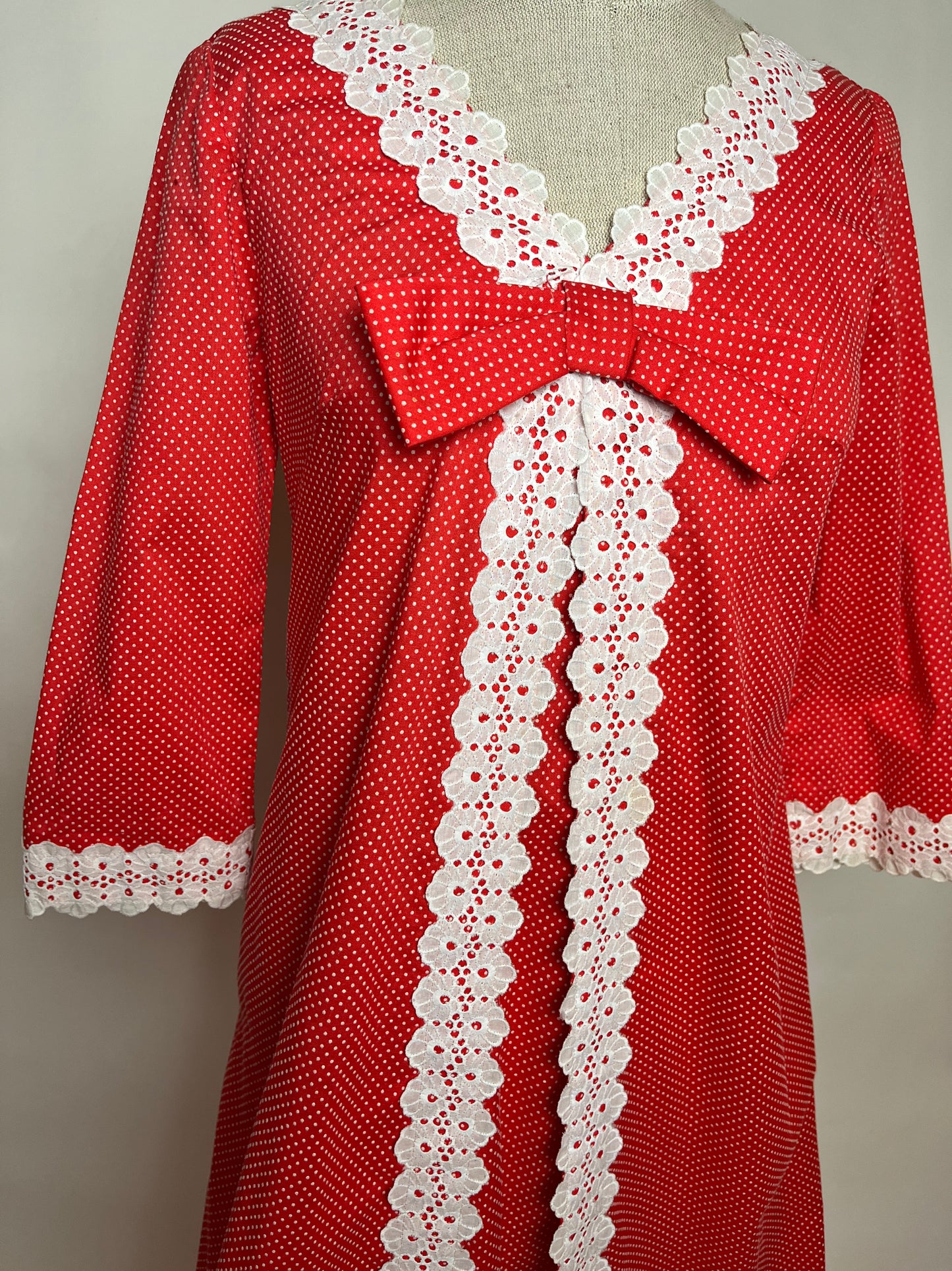 Red white vintage dress