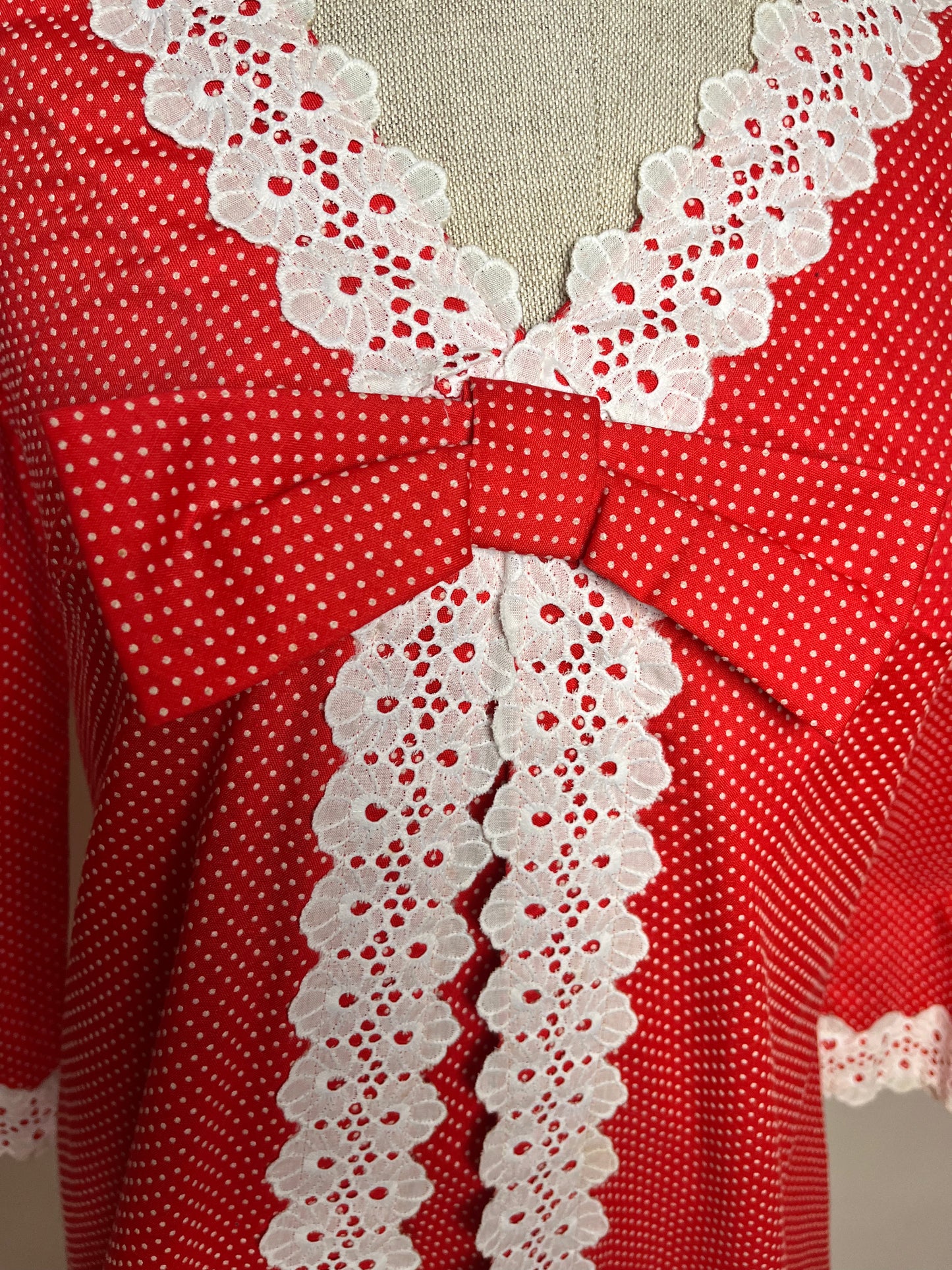Red white vintage dress