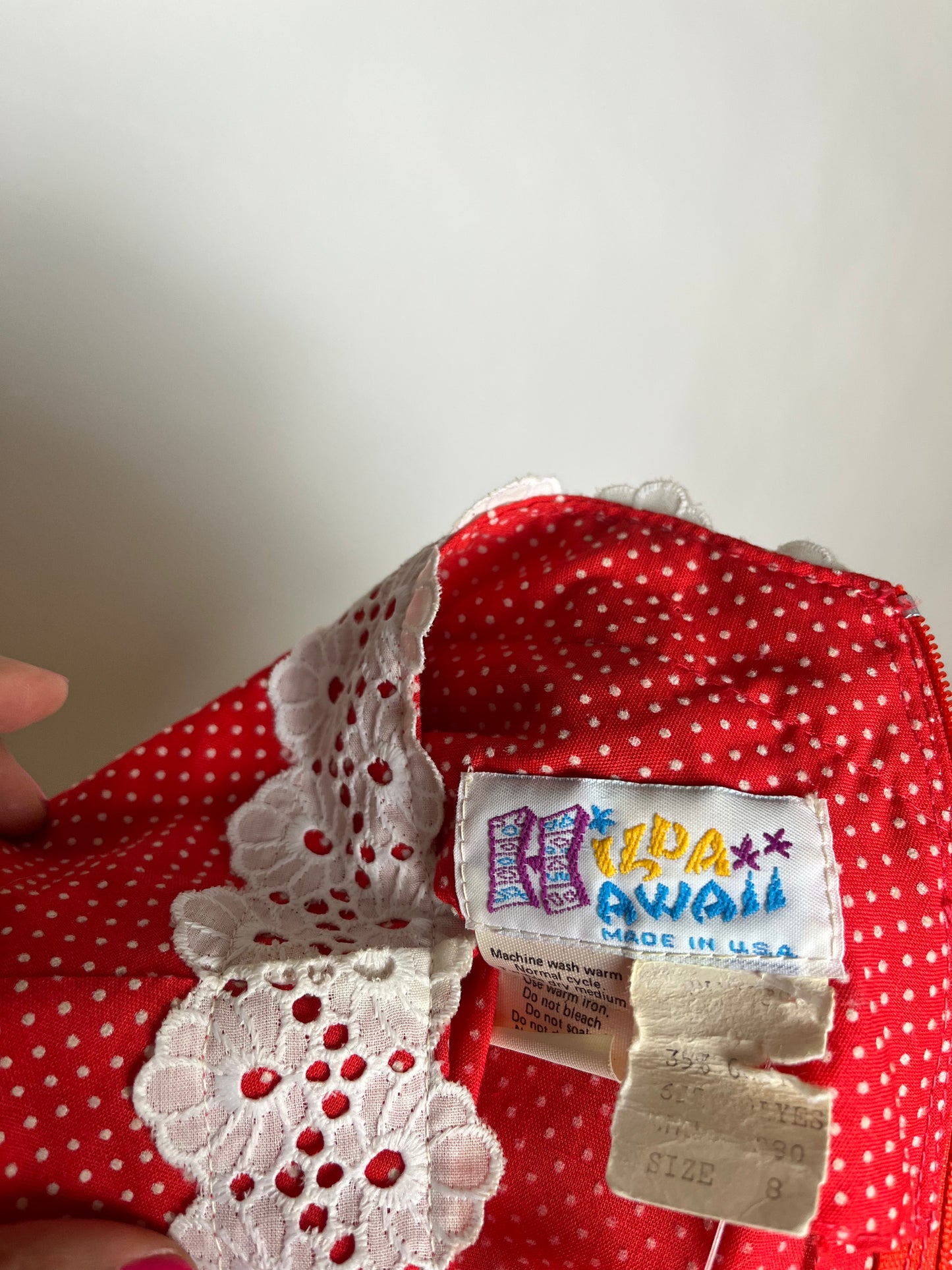 Red white vintage dress