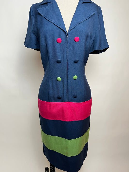 Blue Vintage Pencil Dress