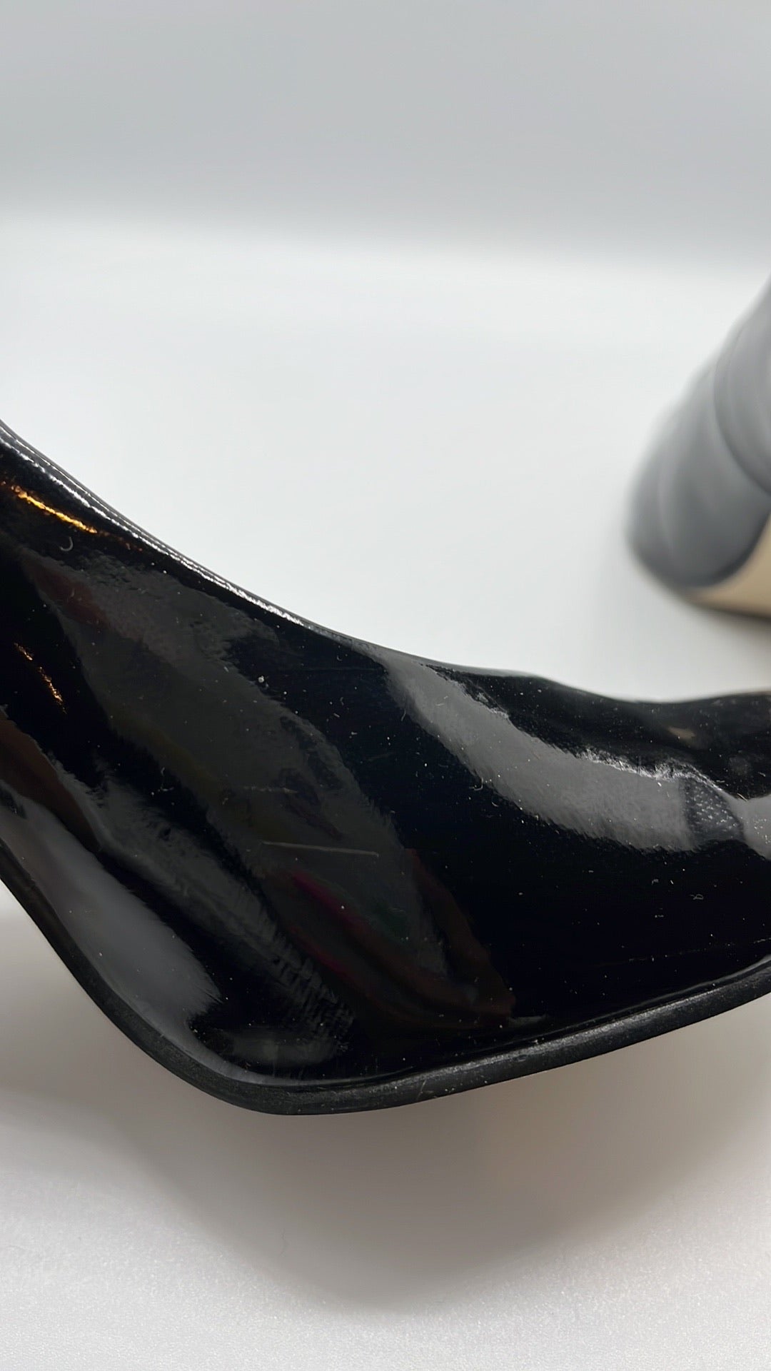 Patent leather black heels