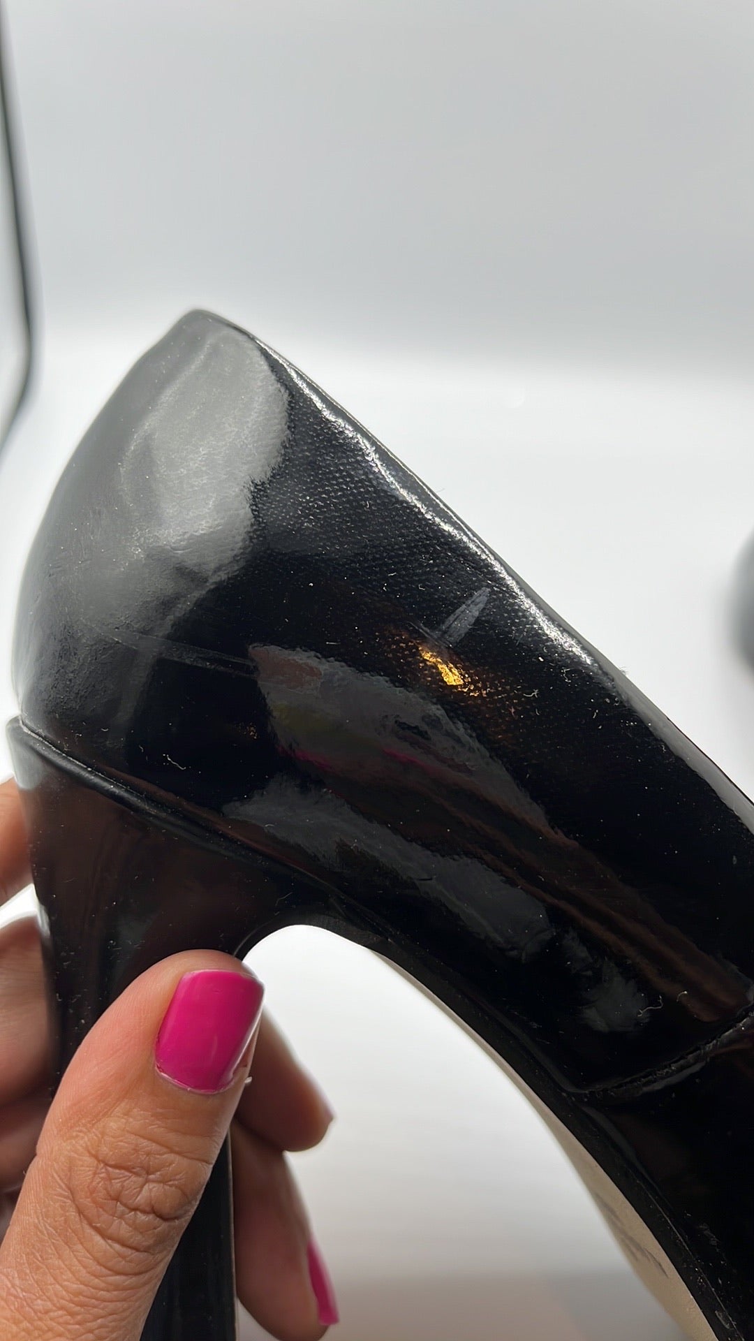 Patent leather black heels