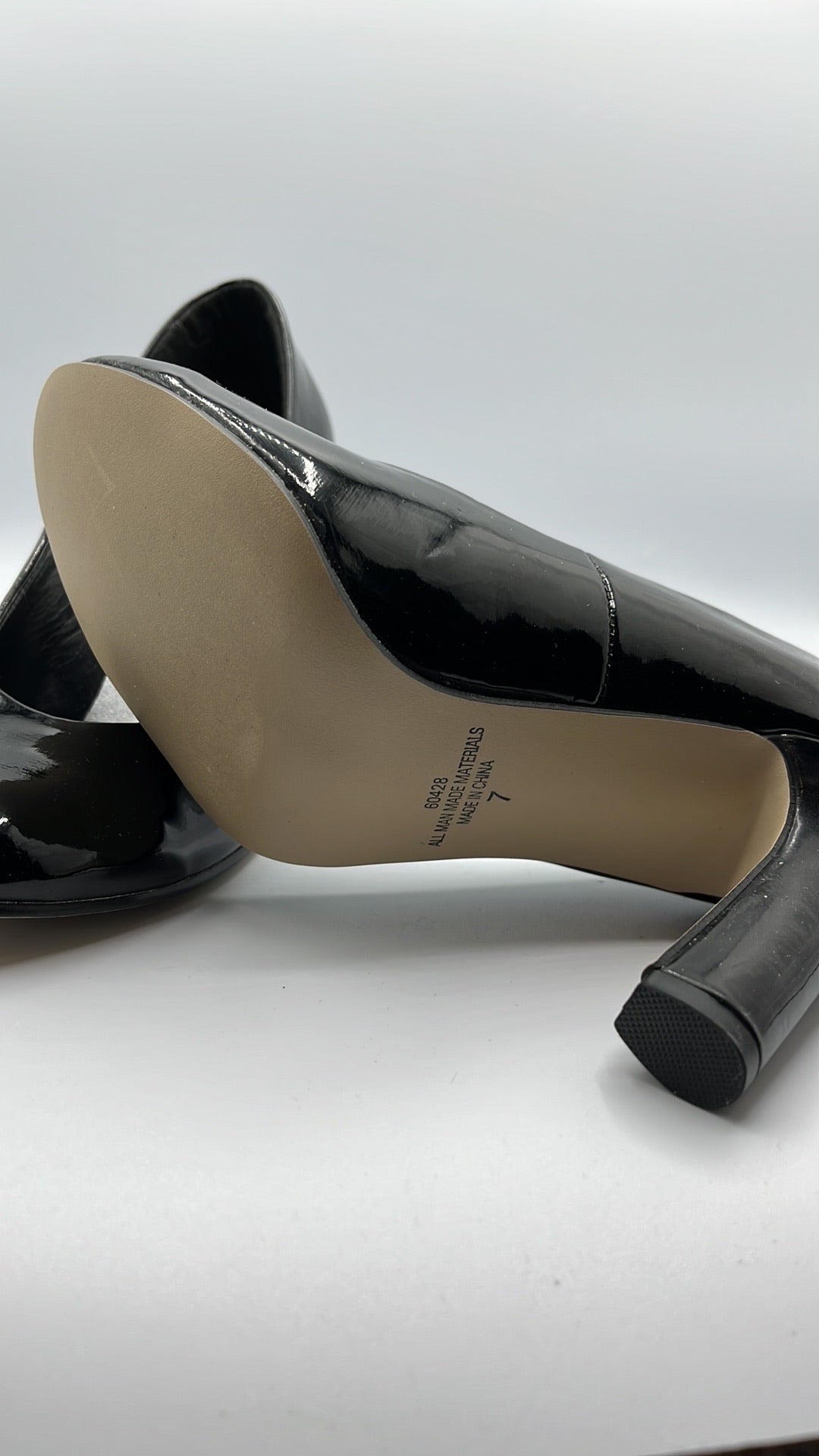 Patent leather black heels