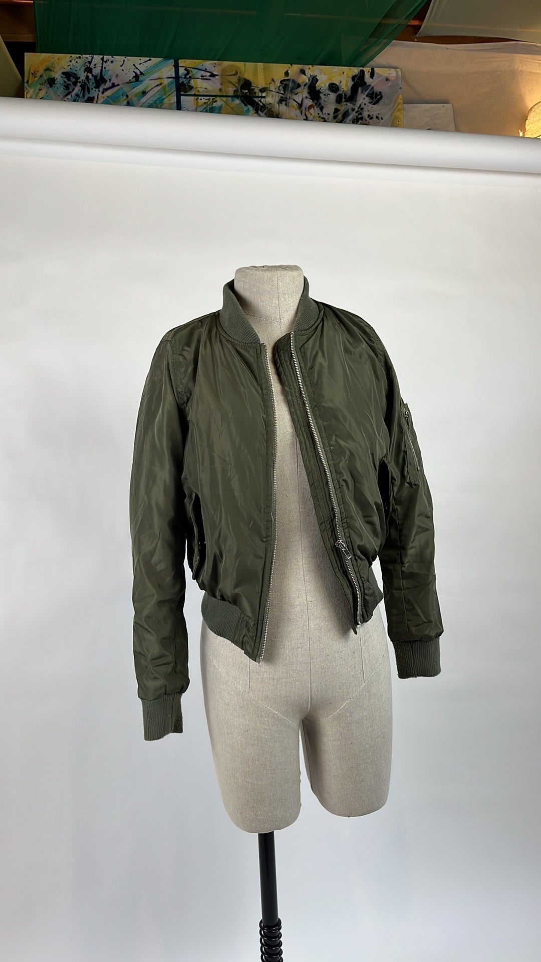 army green bomber jacket