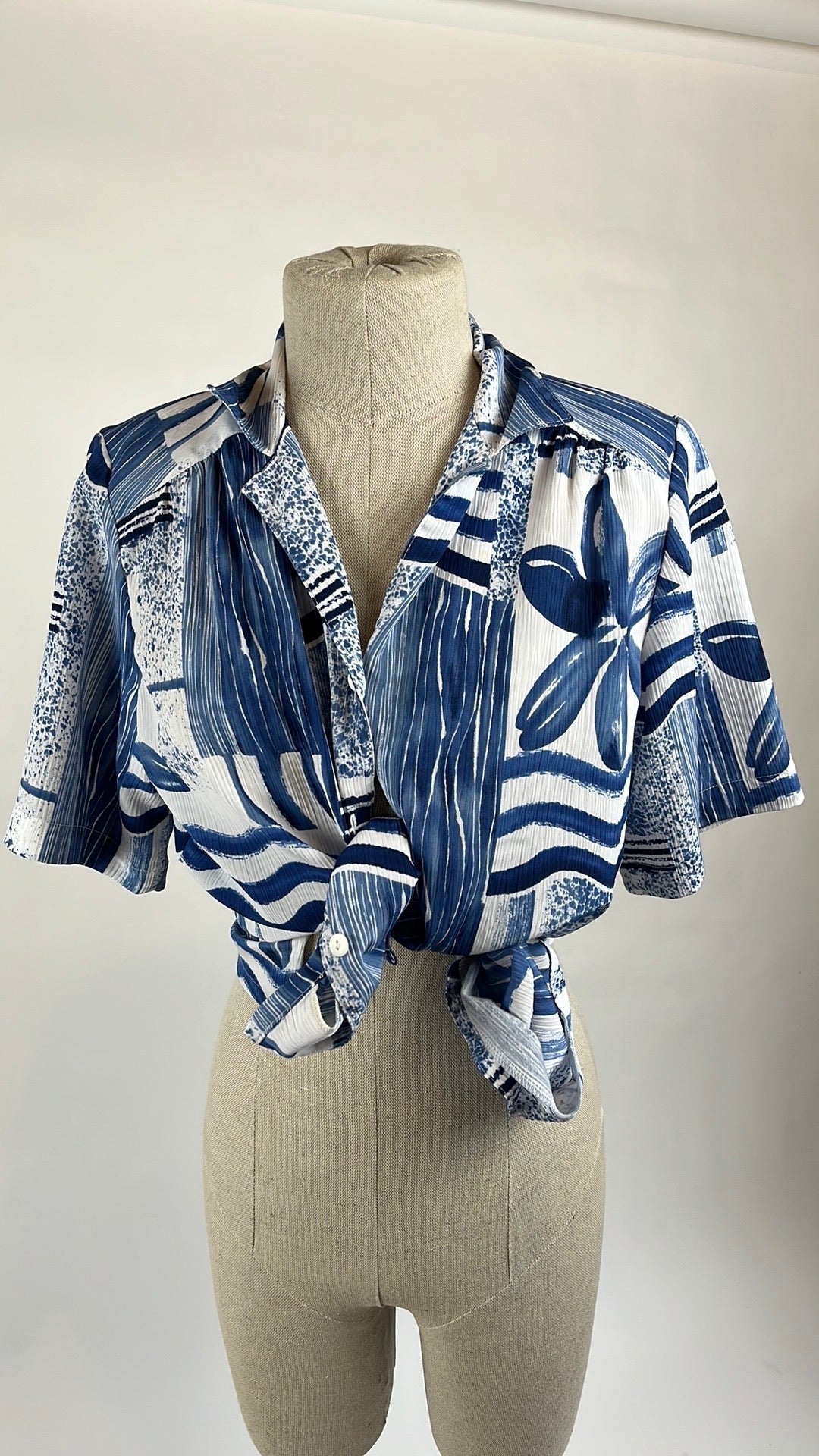 blue vintage flower top