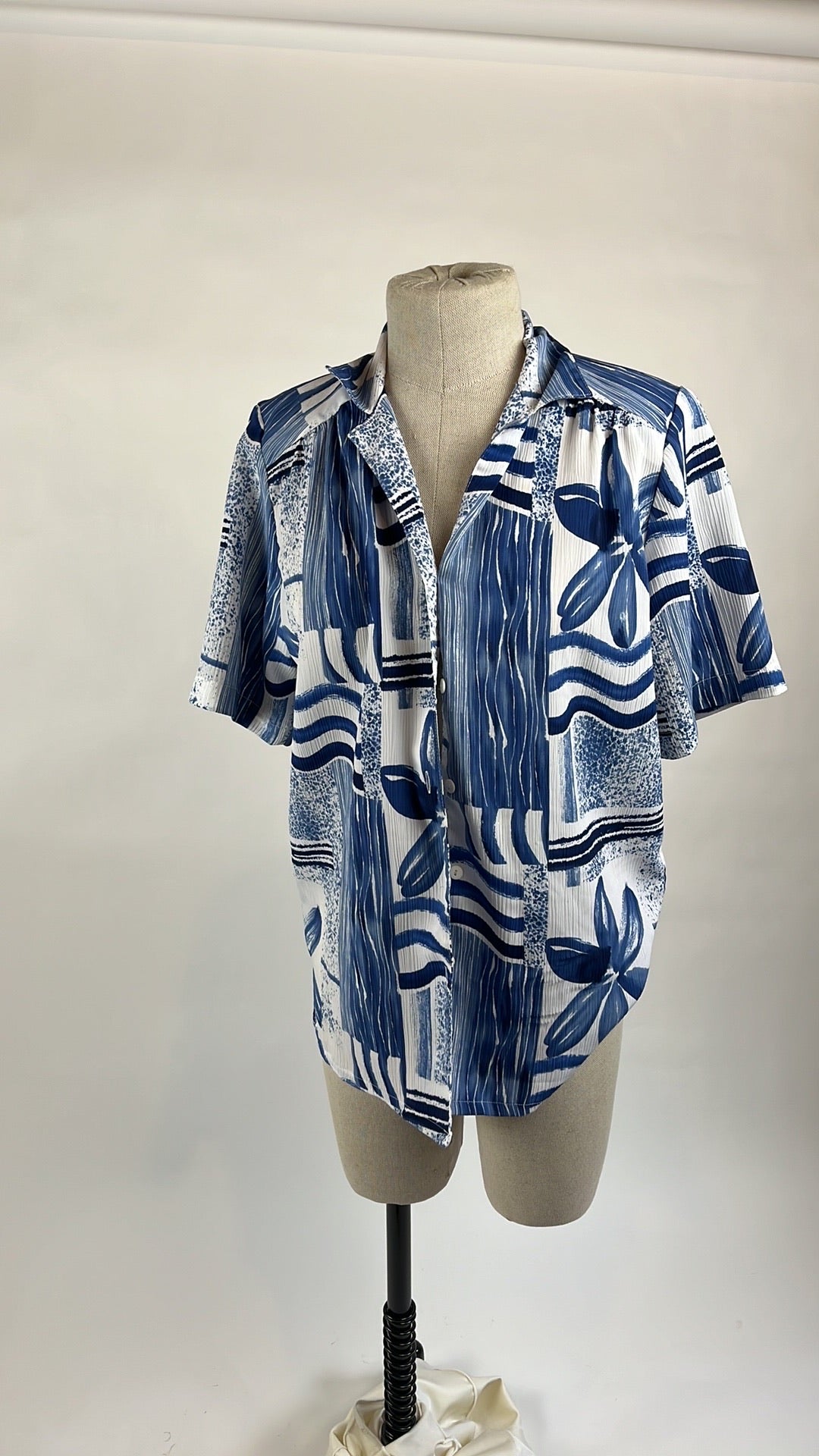 blue vintage flower top