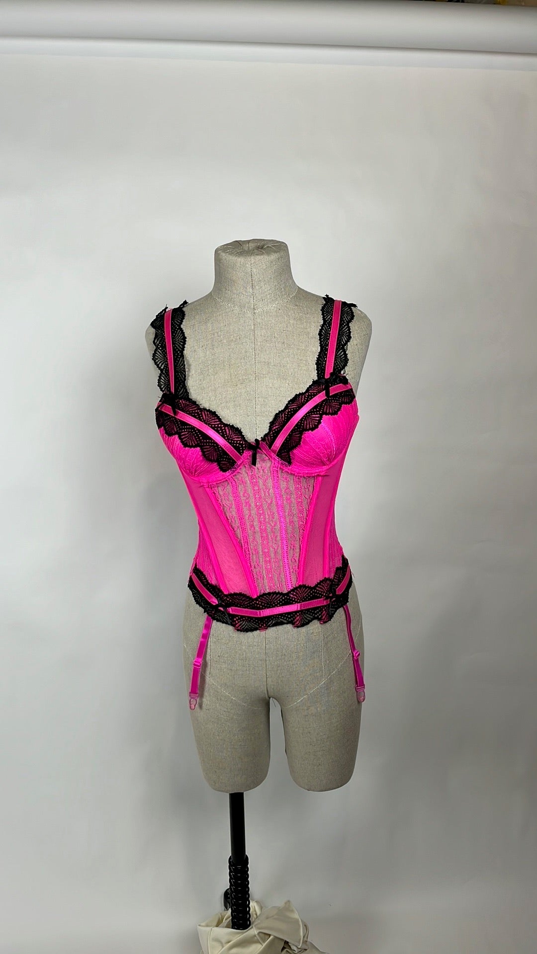 sheen hot pink corset lingerie