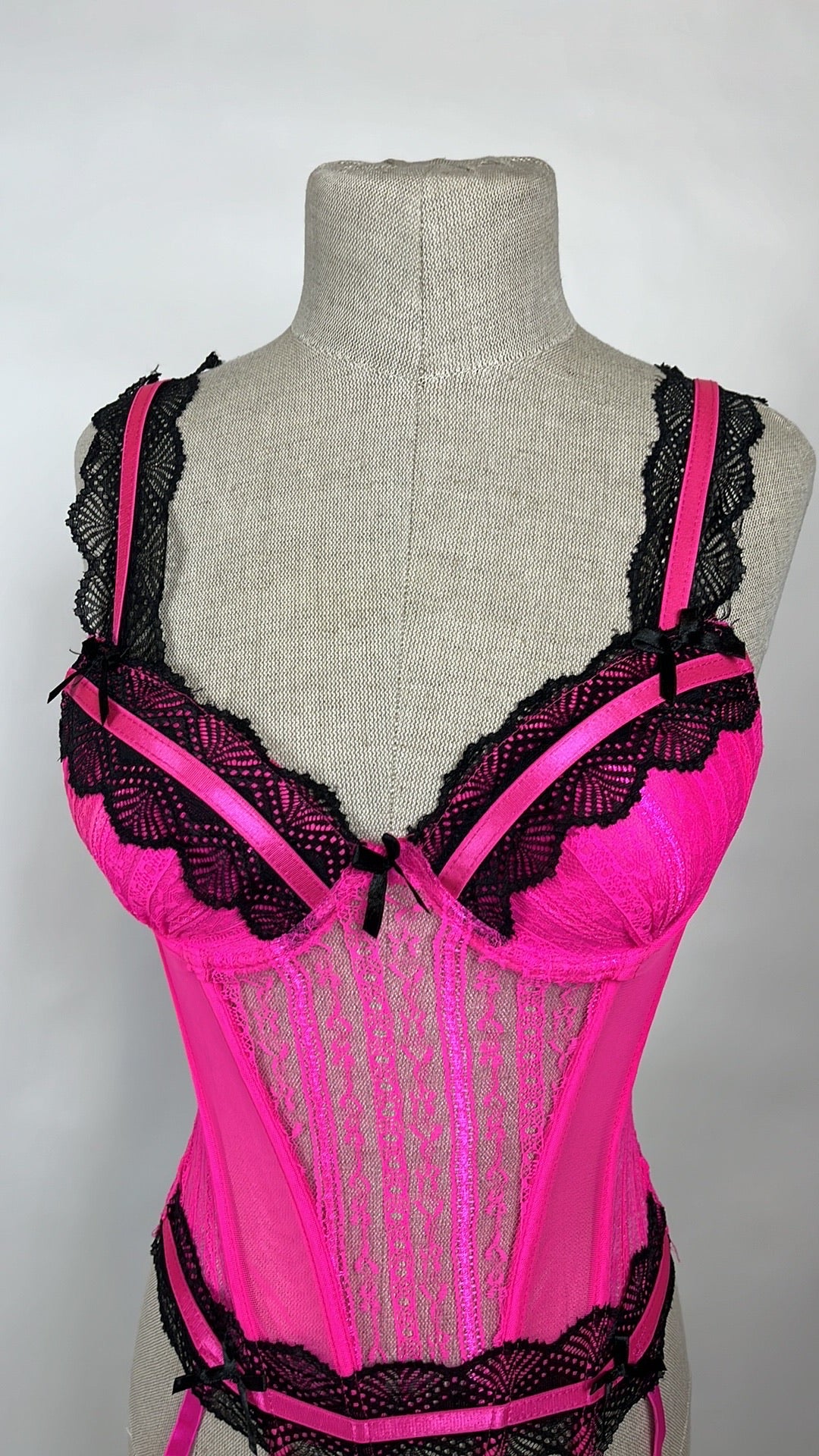 sheen hot pink corset lingerie