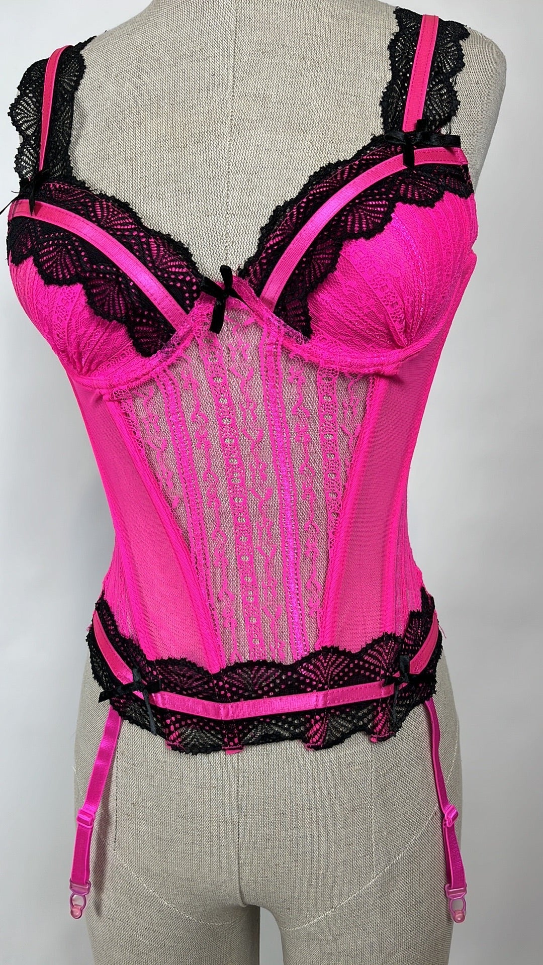 sheen hot pink corset lingerie