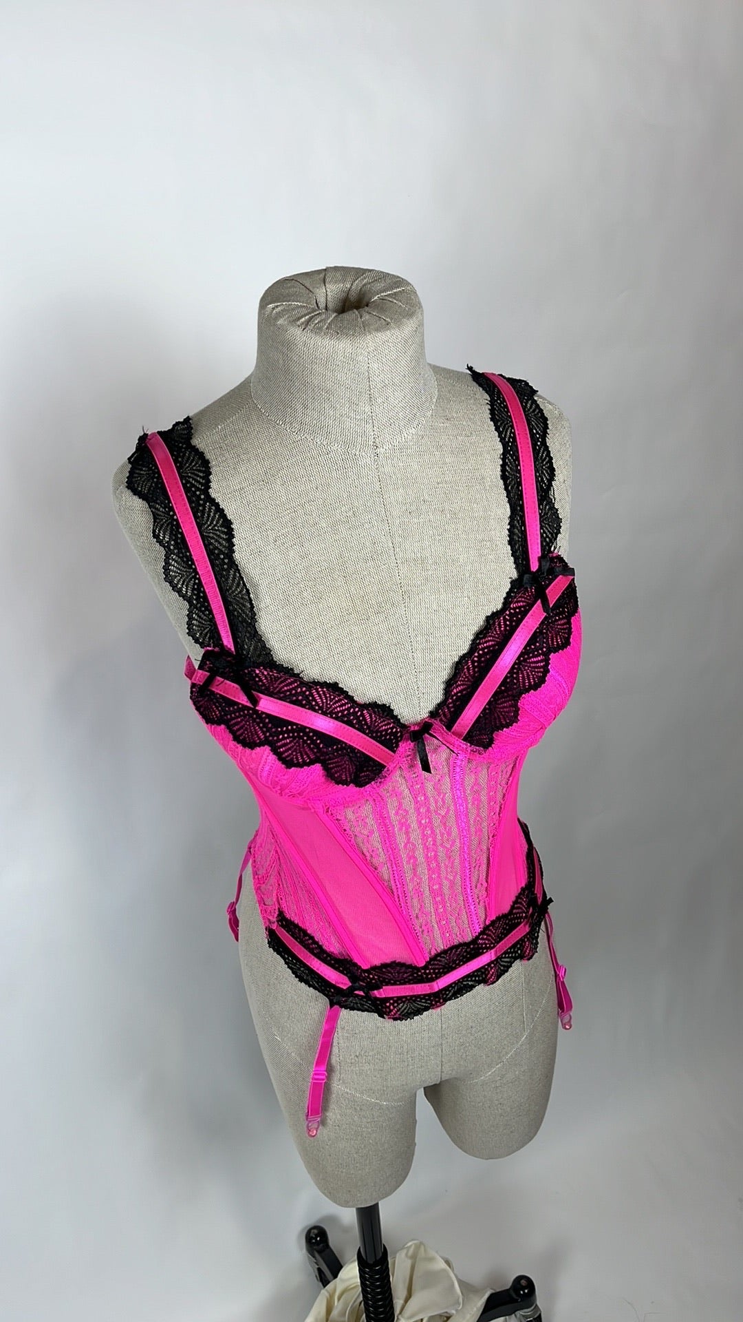 sheen hot pink corset lingerie