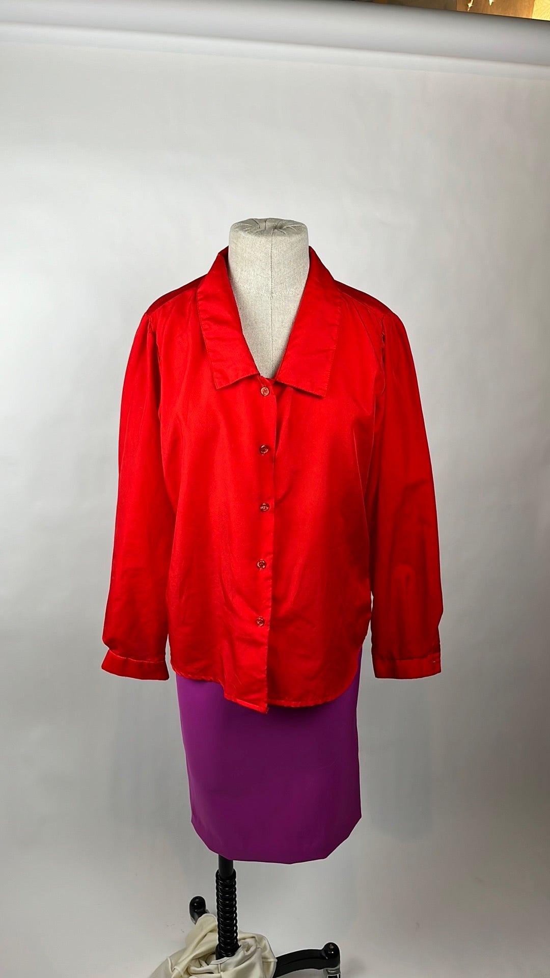 red vintage blouse
