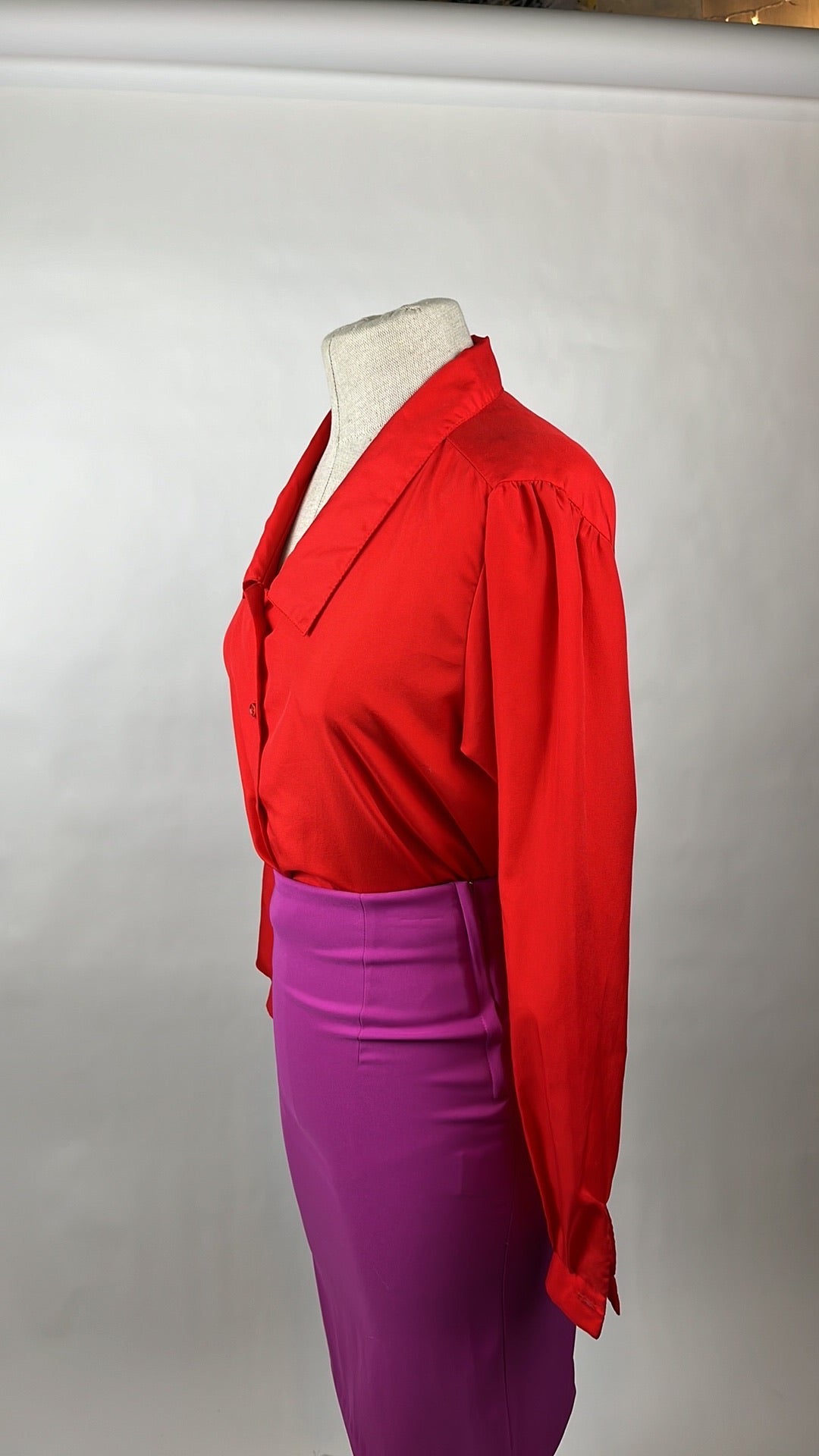 red vintage blouse