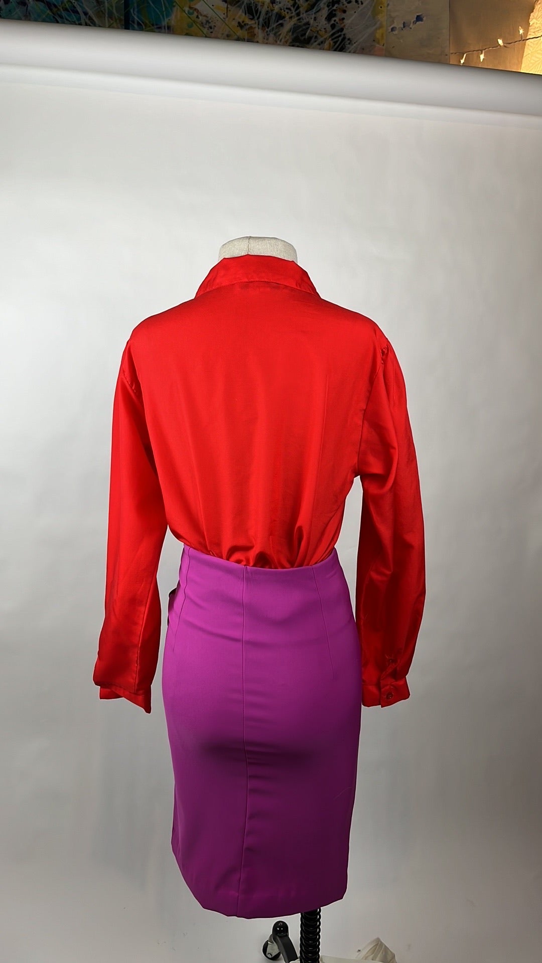 red vintage blouse