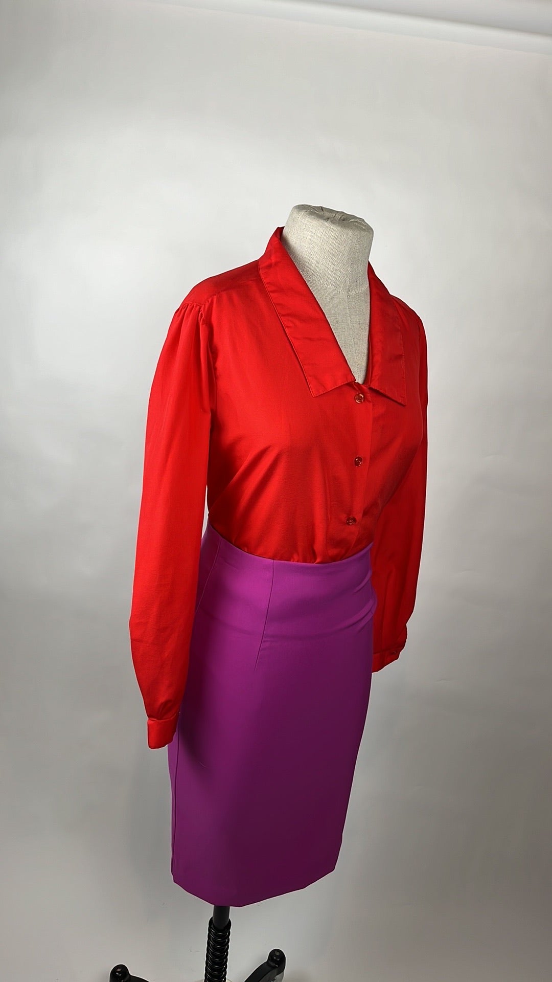red vintage blouse