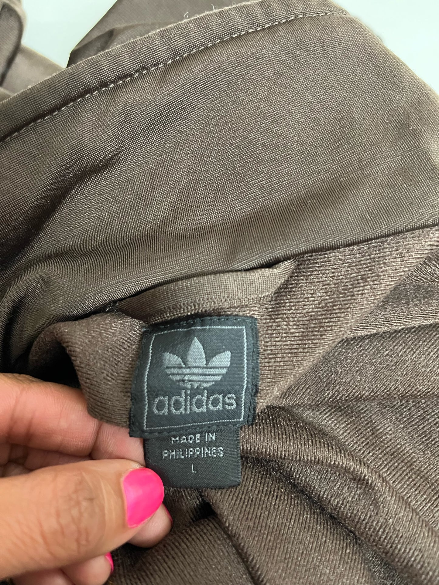large brown adidas jacket