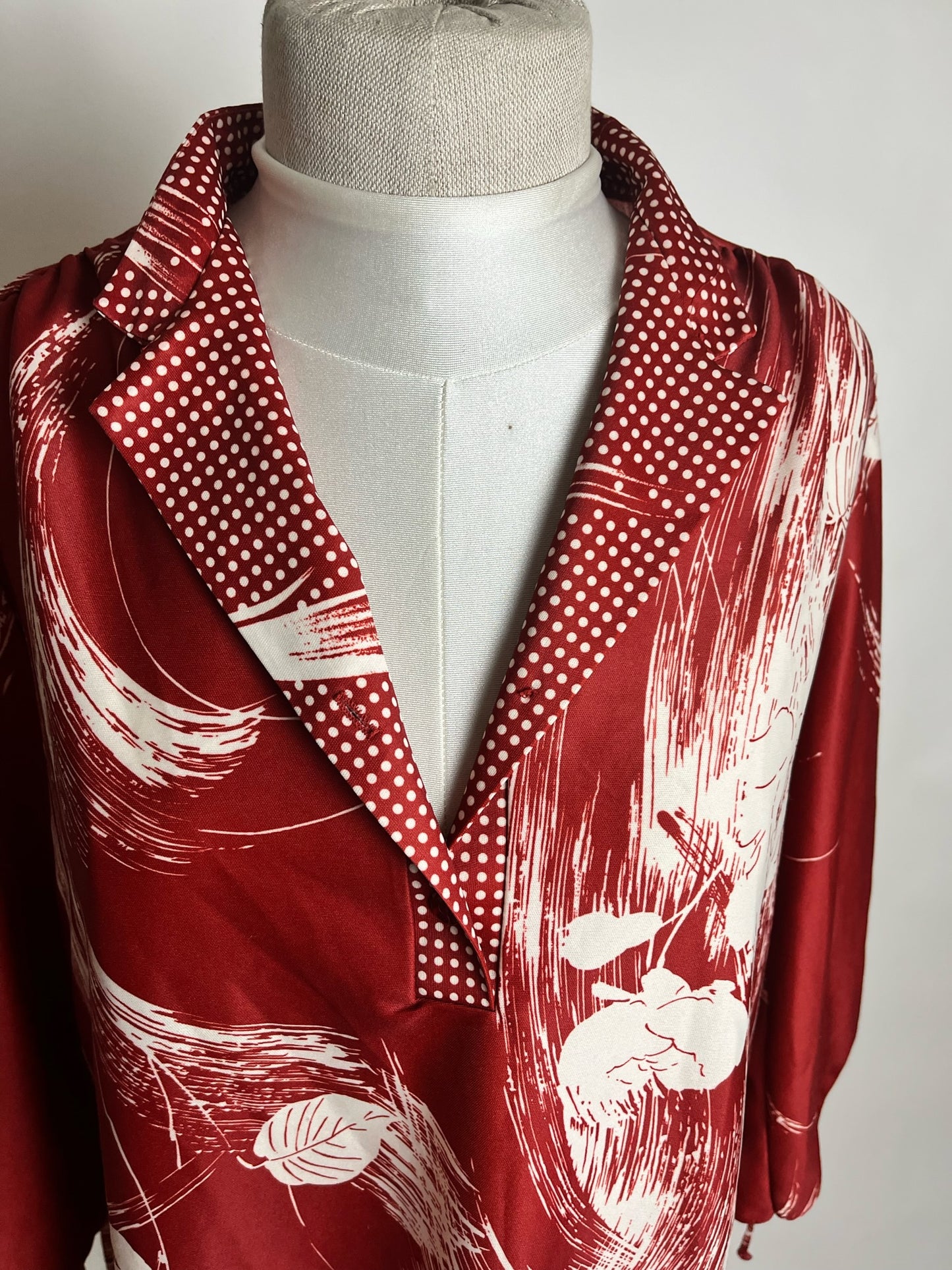 maroon and flower vintage top