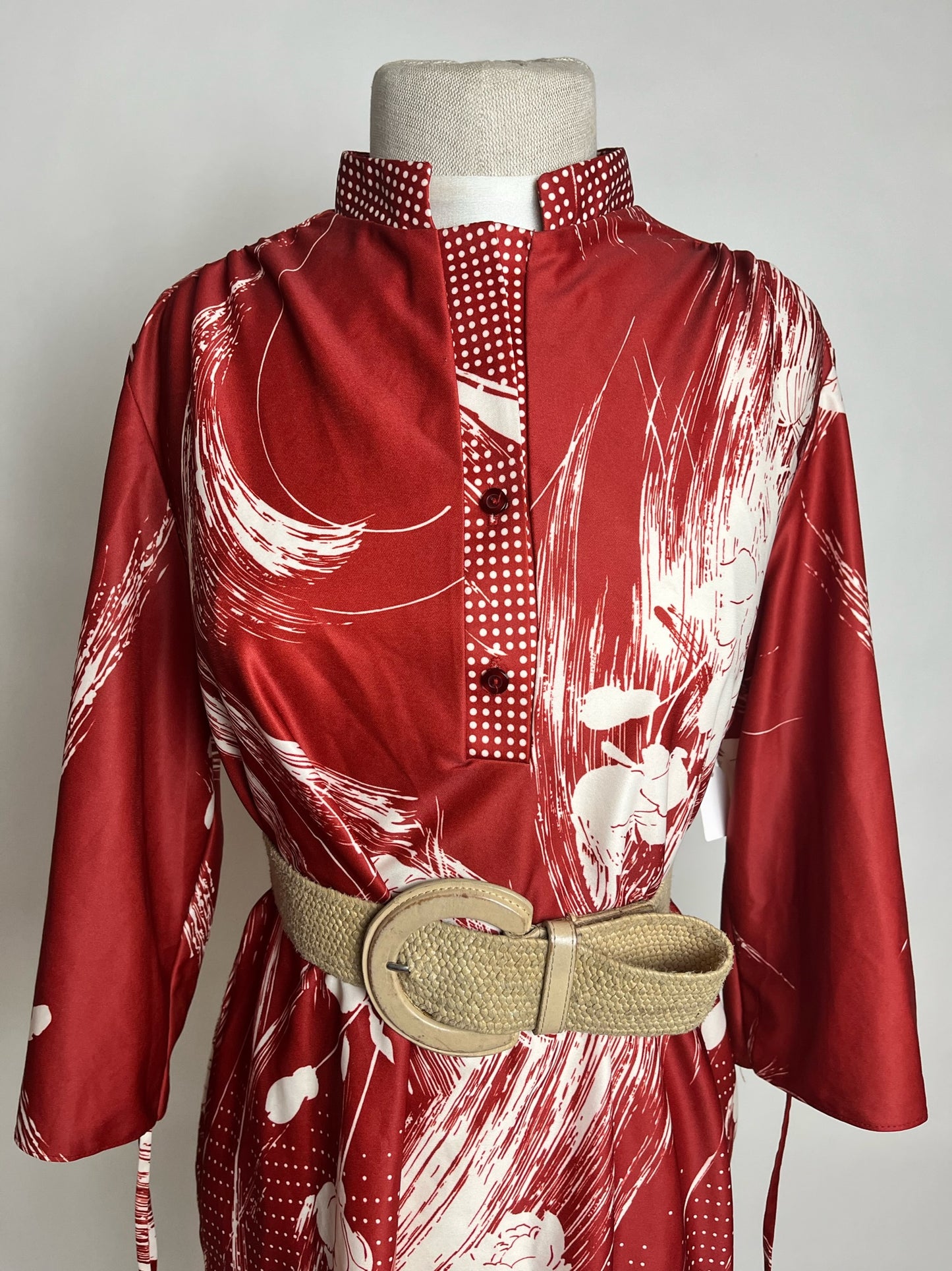 maroon and flower vintage top