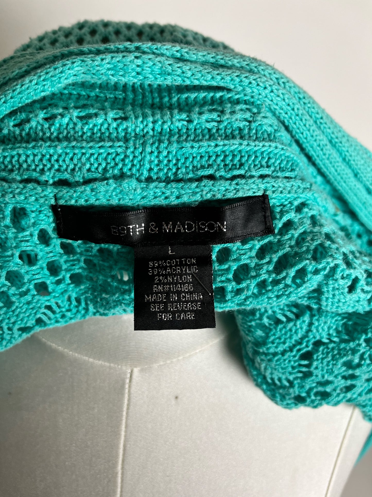 teal sweater duster