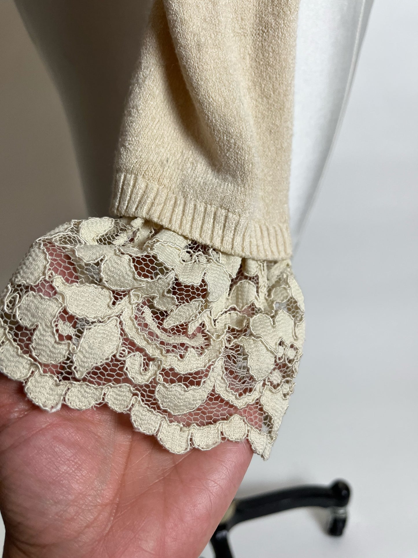 beige with lace sweater