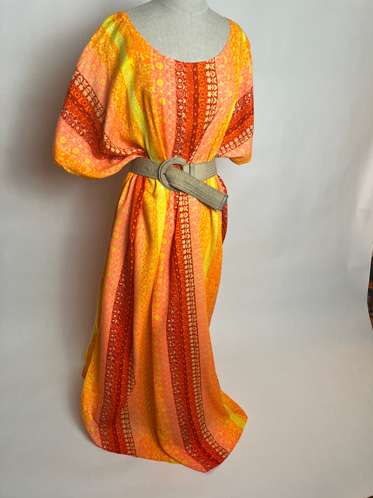 Orange house dress 70s