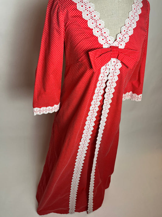 Red white vintage dress