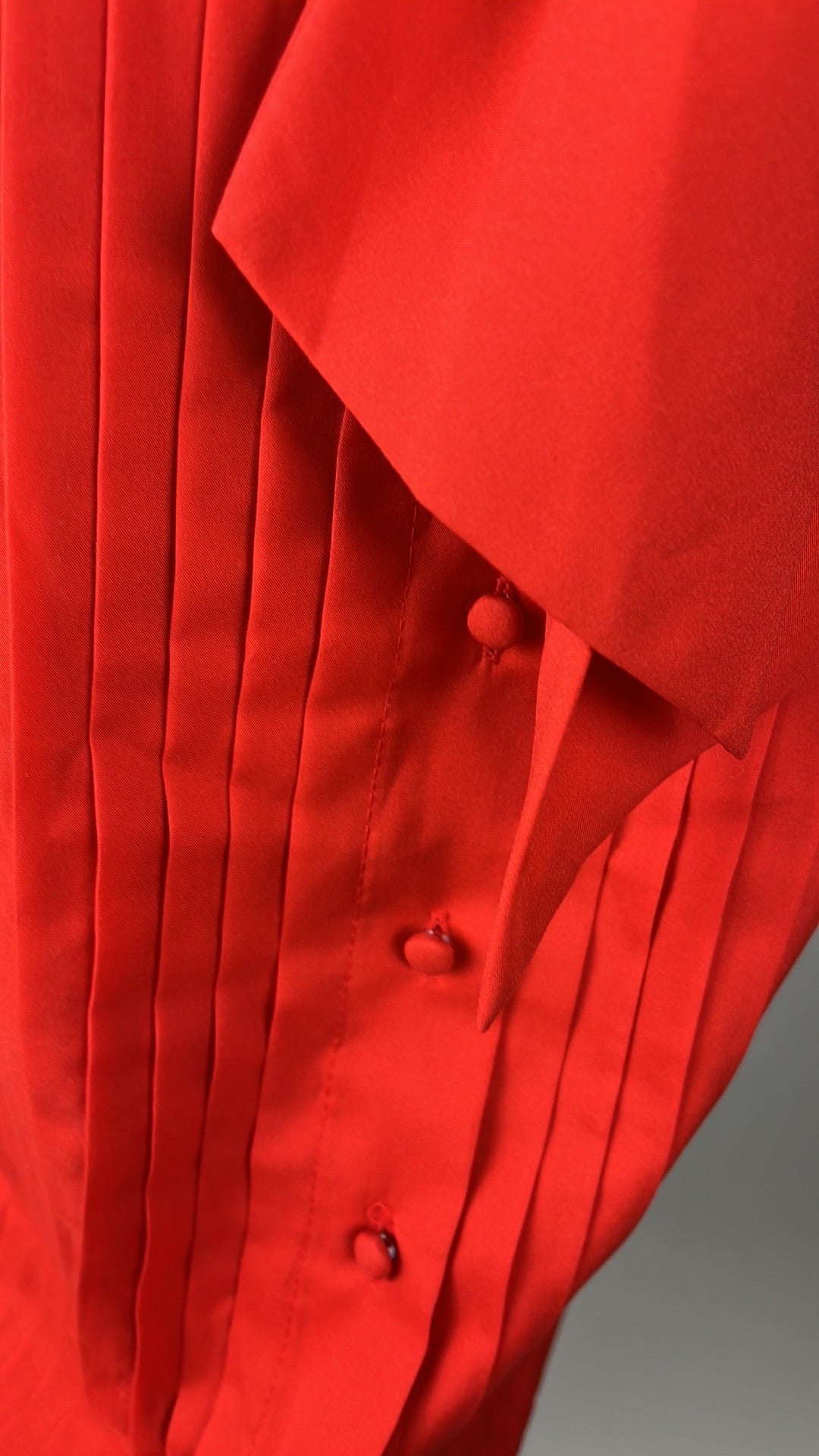 red vintage blouse with tie in front