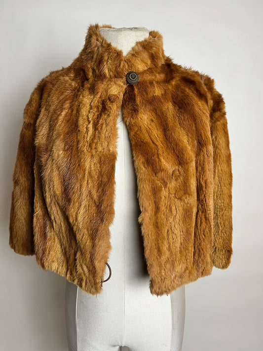 brown vintage fur stole