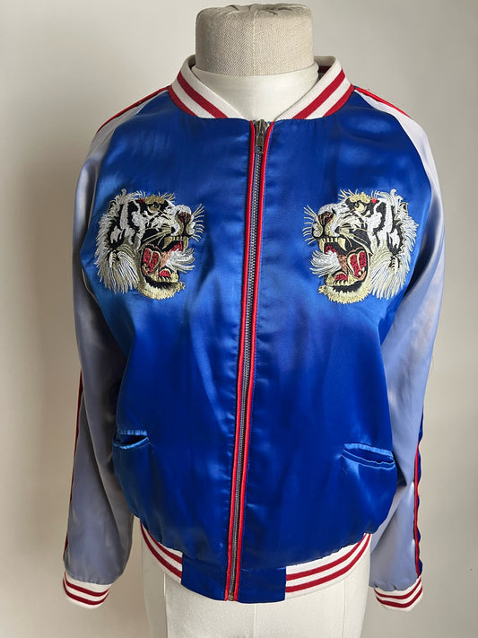 year of the tiger jacket blue satin