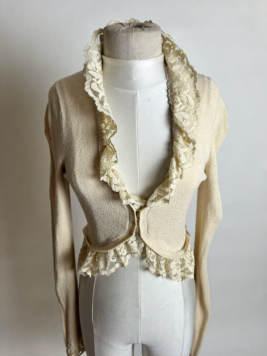 beige with lace sweater